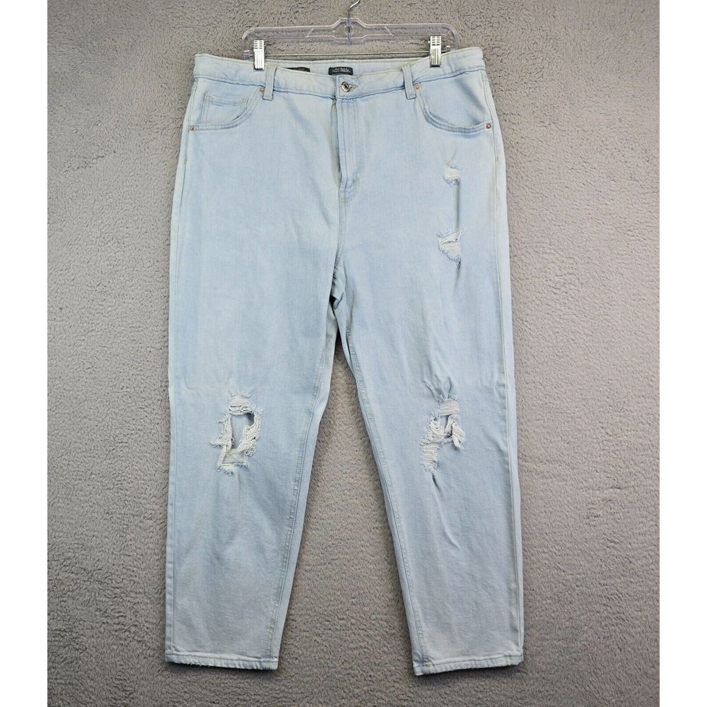Wild Fable Jeans Womens 18 Light Wash High Rise Mom Jean Distressed Ripped Denim